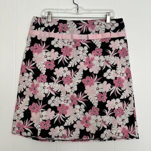 Carolina Blues Multicolor Pink Bow Floral Stretch Women's Skirt Sz 14